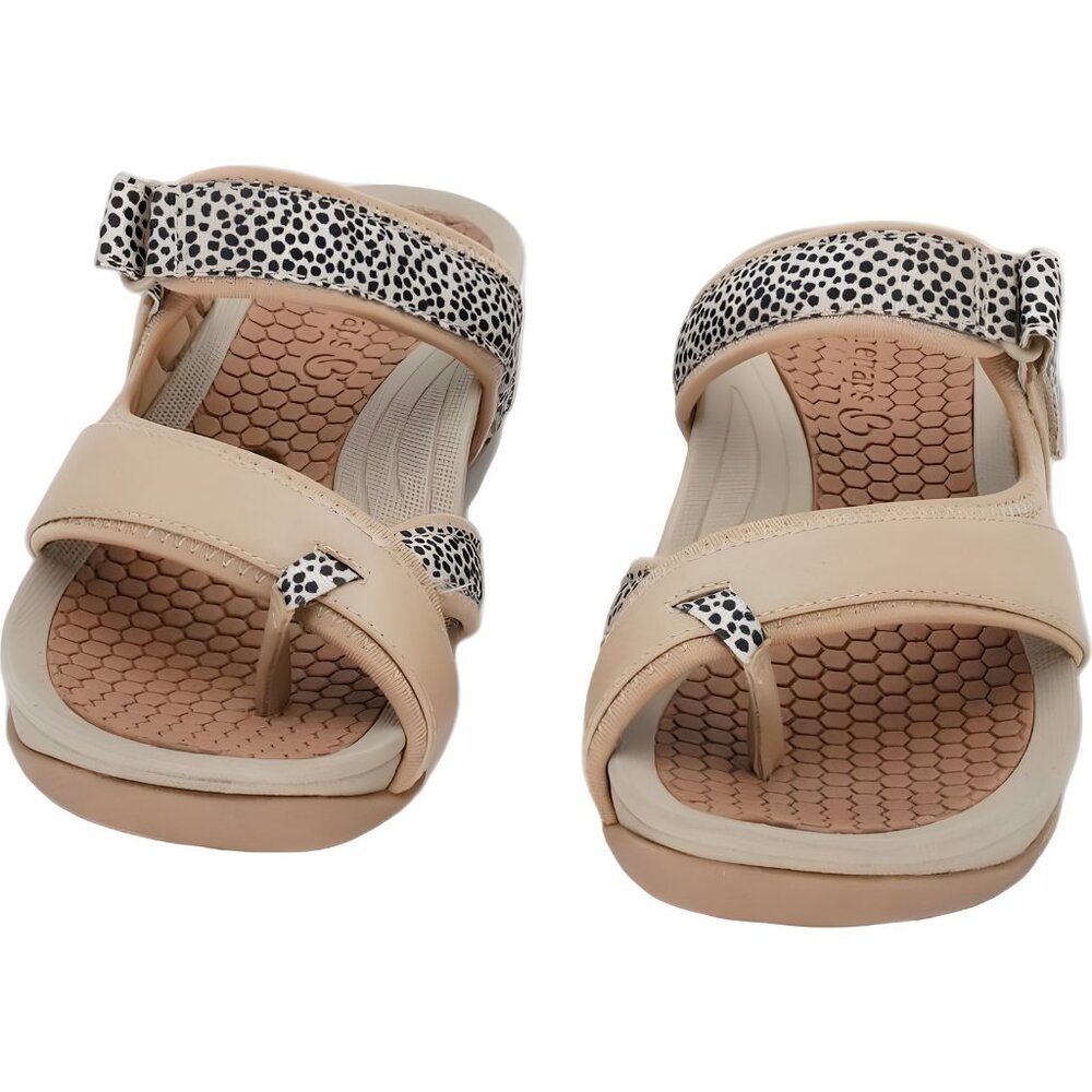 Baretraps Denni Beige Leopard Comfort Sandals Toe Post Women's US 7.5M - Picture 5 of 6